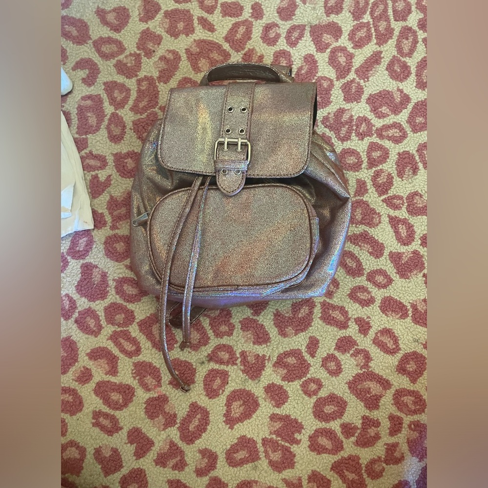Sparkly pink mini backpack